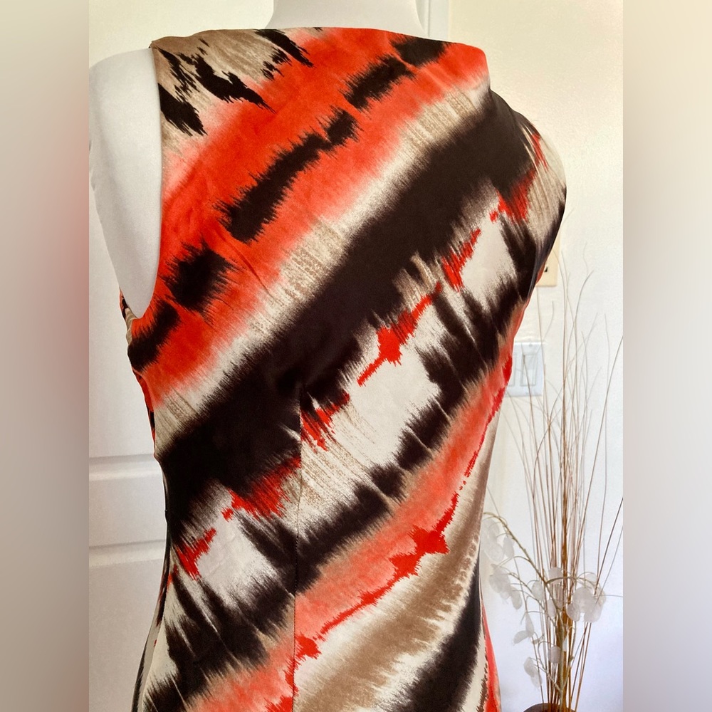Liz Claiborne Brown & Multi Color V-neck Sleeveless Maxi Dress - Picture 6 of 7